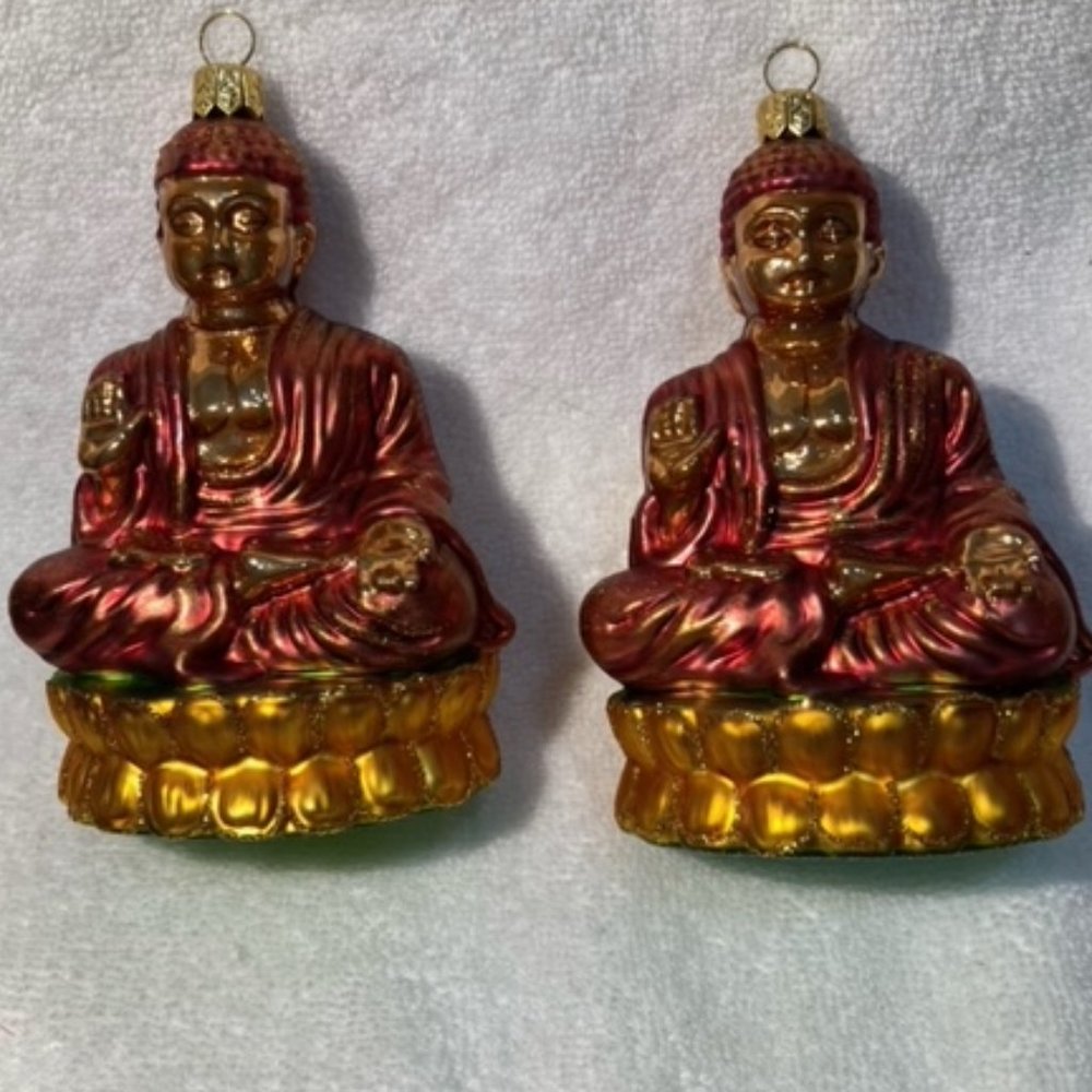 Gump's Buddha Christmas Ornament-Set of 2